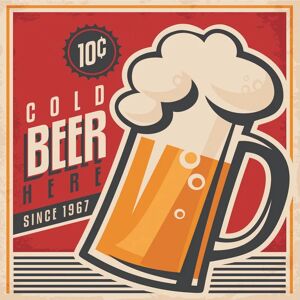 Inspire Stampa su tela Cold Beer 30x30 cm