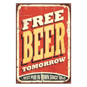 Inspire Stampa su tela Free Beer Tomorrow 35x24 cm