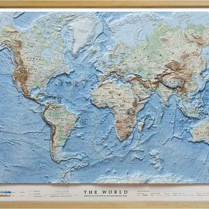 Leroy Merlin Stampa incorniciata Cartina rilievo mondo 70 x 100 cm