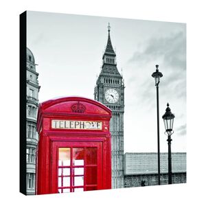 Leroy Merlin Stampa su tela Red cabin & b&w Big Ben 20x20 cm