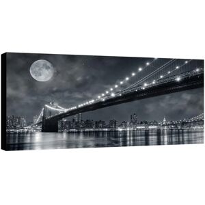 Inspire Stampa su tela Brooklyn con la luna piena 120x60 cm