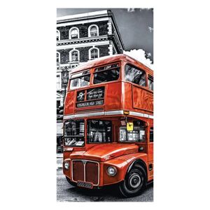 Inspire Stampa su tela Zoom red bus sfondo b&w 140x70 cm