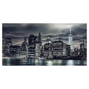 Inspire Stampa su tela New York by night b&w 140x70 cm