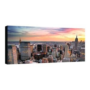 Inspire Stampa su tela Panorama tramonto New York 140x70 cm