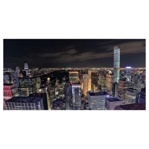 Inspire Stampa su tela New York di notte dall'alto 190x90 cm