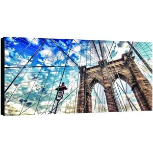 Inspire Stampa su tela Cielo sul Brooklyn bridge 190x90 cm