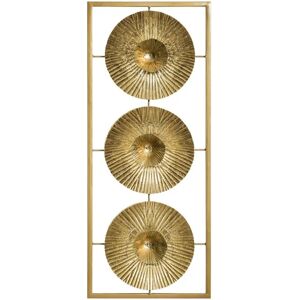 HOMEMANIA Decorazione da Parete Linee in Metallo, Gold,