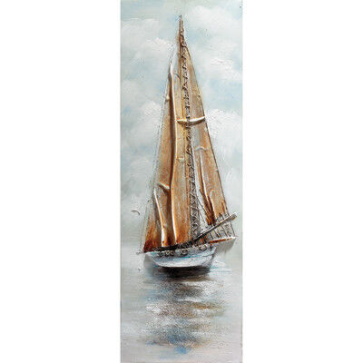 Inspire Quadro dipinto a mano Barca A Vela 90x30 cm