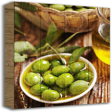 Inspire Quadro in legno Olives 35x50 cm