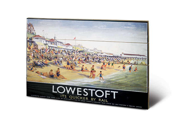 Stampa su legno 59 x 40 cm Lowestoft. Beach