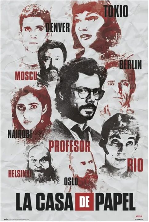 leroy merlin poster la casa de papel personaggi 61x91.5 cm