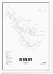 WIJCK. Bordeaux - Wine Region print 50 x 70 cm - Wit