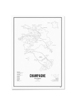 WIJCK. Champagne - Wine Region print 50 x 70 cm - Wit