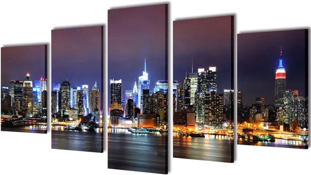 vidaXL Canvasdoeken kleurrijke New York skyline 100 x 50 cm