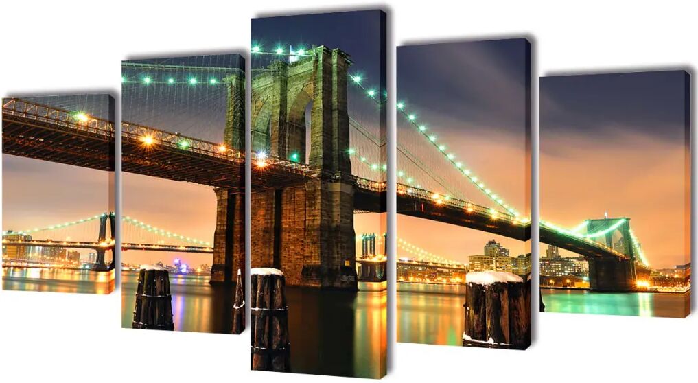 vidaXL Canvasdoeken Brooklyn Bridge 200 x 100 cm