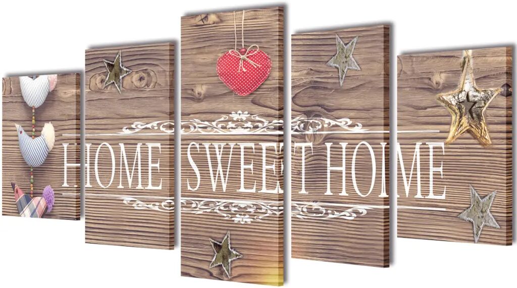 vidaXL Canvasdoeken home sweet home 100 x 50 cm