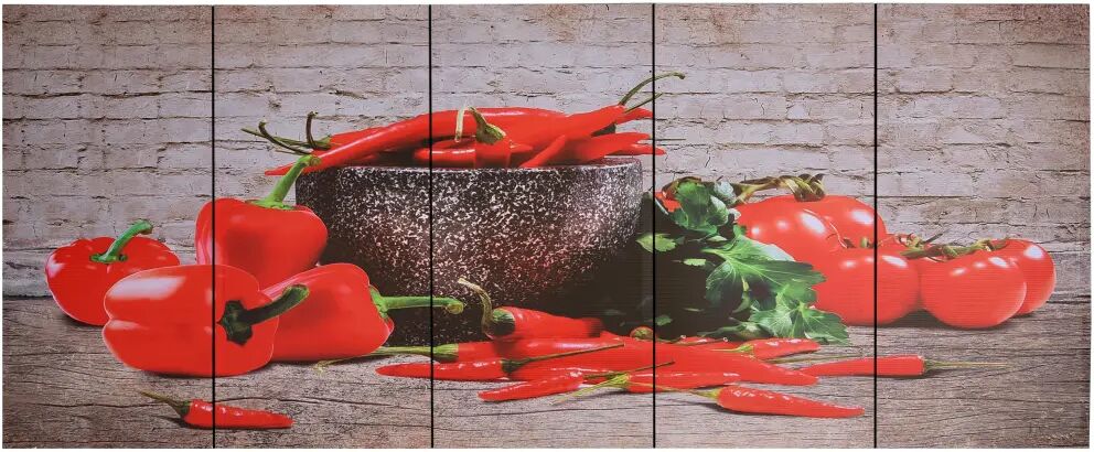 vidaXL Wandprintset paprika 200x80 cm canvas meerkleurig