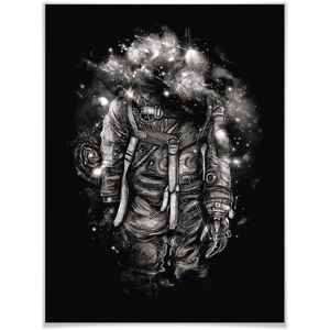 Wall-Art Poster Universum astronaut zwart sterrenstelsel (1 stuk) multicolor 40 cm x 30 cm x 0,1 cm