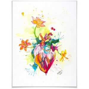 Wall-Art Poster Nature Beating Heart (1 stuk) multicolor 24 cm x 30 cm x 0,1 cm