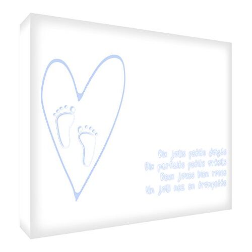 ART Tien vingers handen/voeten canvas op frame wandtattoo 40 x 60 cm Bleu pâle