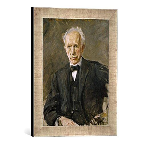 kunst für alle Ingelijste foto van Max Liebermann "Richard Strauss/Liebermann", kunstdruk in hoogwaardige handgemaakte fotolijst, 30x40 cm, zilver raya