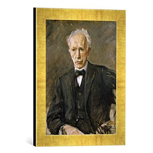 kunst für alle Ingelijste foto van Max Liebermann "Richard Strauss/Liebermann", kunstdruk in hoogwaardige handgemaakte fotolijst, 30x40 cm, Gold Raya