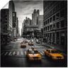 Artland Artprint New York City Verkeer 5th Avenue als artprint van aluminium, artprint voor buiten, artprint op linnen, poster, muursticker zwart 50 cm x 50 cm