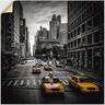 Artland Artprint New York City Verkeer 5th Avenue als artprint van aluminium, artprint voor buiten, artprint op linnen, poster, muursticker zwart 40 cm x 40 cm