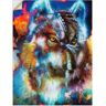 Artland Artprint Indiase Krijger met wolf als artprint op linnen, poster, muursticker in verschillende maten multicolor 30 cm x 40 cm