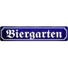 Blechschild 46 cm x 10 cm Biergarten Straßenschild Deko Blechschild 46 x 10 cm Blech STRG07