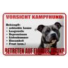 DekoNo7 Metalen bord 18 x 12 cm Vorischt Kampfhund ! Betreden op eigen risico!