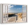 Feeby Canvasbild XXL 3D Illusion Wandbild Kunst Landschaft Beige 120x80 cm