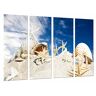 Cuadros Camara MULTI Wood Printings Art Print Box Framed Picture Wall Hanging (Total Size: 131 x 62 cm), Beach Sea Sky, Stars Shell Shells On Sand Framed And Ready To Hang ref. 27060
