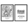 Nacnic Poster inpakken Athene Akropolis. Bladeren met monumenten van steden. A3-formaat