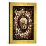 kunst für alle Ingelijste foto van Jan Brueghel van de jongere "Hemelvaart Maria in een bloemenkrans", kunstdruk in hoogwaardige handgemaakte fotolijst, 30x40 cm, goud raya