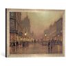 kunst für alle Ingelijste foto van John Atkinson Grimshaw "A Street at Night", kunstdruk in hoogwaardige handgemaakte fotolijst, 60x40 cm, zilver raya