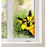 Huyeruie Gebrandschilderd Glas Kat Kat Gebrandschilderd Raam Hangend   Gebrandschilderde Kattenraam Hangende Decoraties   Glas-in-loodraam Hangend Ornament   Kleurrijke Kat Ornamenten Indoor Home Wall Art Sc