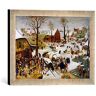 kunst für alle Ingelijste foto van Pieter Brueghel van de jongere "The Census at Bethlehem", kunstdruk in hoogwaardige handgemaakte fotolijst, 40x30 cm, zilver raya