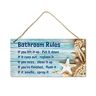 fun-plus Strand-badkamerdecoratie, 30,5 x 15,2 cm pvc-kunststof wanddecoratie, hangbord, water- en vochtbestendig, badkamerregels, schelpbadkamerdecoratie, strandbadkamerdecoratie en accessoires, zeester ...