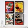 Nacnic poster vintage. Oude posters met advertenties. Vier vintage reclameposters met vrouwen. A3-formaat