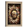 kunst für alle Ingelijste foto van Jan Brueghel van de jongere "Hemelvaart Maria in een bloemenkrans", kunstdruk in hoogwaardige handgemaakte fotolijst, 30x40 cm, zilver raya