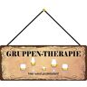 Schatzmix Groeptherapie (Bier) metalen bord wanddecoratie 27x10 cm met koord metalen schild, blik, meerkleurig