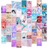 Fardes Roze Kawaii kamerdecoratie esthetisch, 50 stuks Kawaii wanddecoratie voor Japanse kamerdecoratie, schattige Kawaii spullen en anime-accessoires voor kamer, anime-posters voor kamer, anime