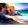 ZHAOSHAN canvas schilderij foto's poster 58x90cm geen lijst Coastline Zonnige Dag Dramatische