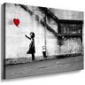 Fotoleinwand24 Banksy graffitikunst There Is Always Hope / AA0134 / foto op spieraam / grijs / 120 x 80 cm