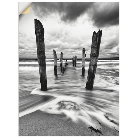 Artland artprint »Holzstangen am Ostseestrand«  - 29.99 - zwart