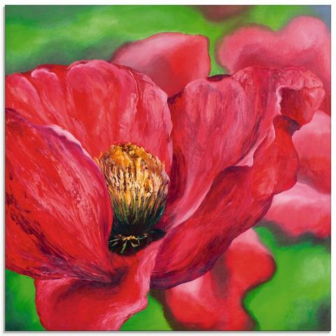 Artland print op glas »Mohn«  - 56.99 - rood