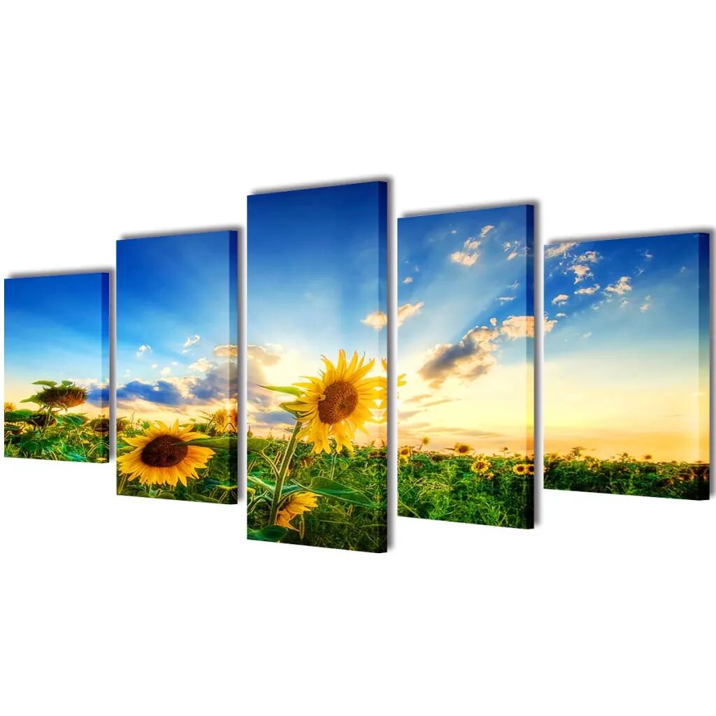 vidaXL Canvasdoeken zonnebloem 100 x 50 cm