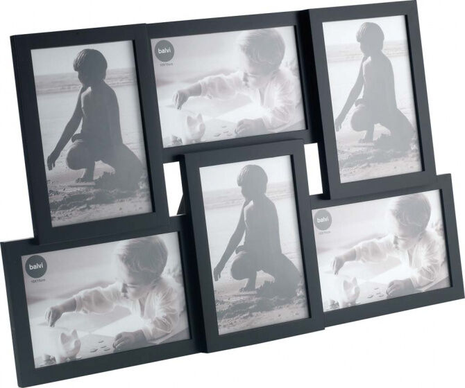 Balvi fotolijst Insernia 28 x 44 cm zwart 6 foto's - Zwart