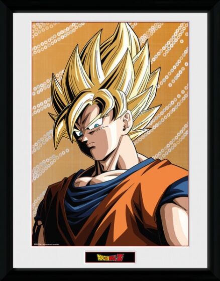 GB Eye poster in lijst Dragonball Z Goku geel 30 x 40 cm - Zwart